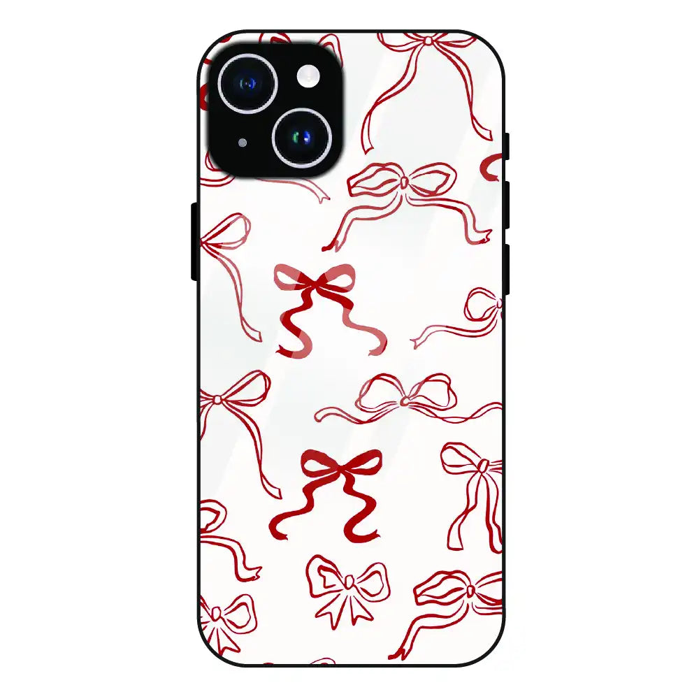 Cherry Bow Minimal - Glass Case For Apple iPhone 14