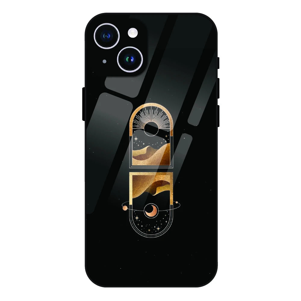 Golden Geometry - Glass Case For Apple iPhone 14