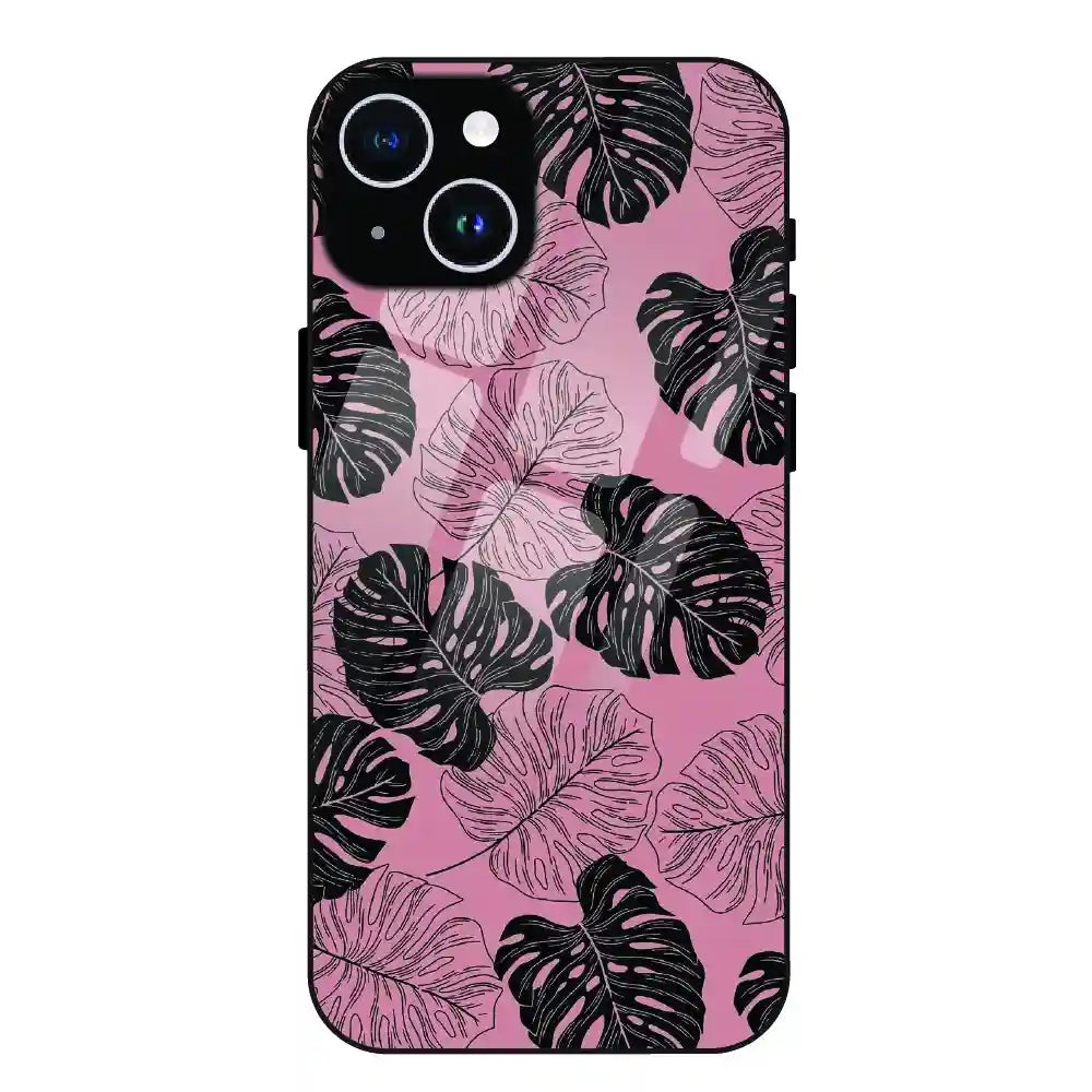 Tropical Monstera Leaf Pattern - Glass Case For Apple iPhone 14 Plus