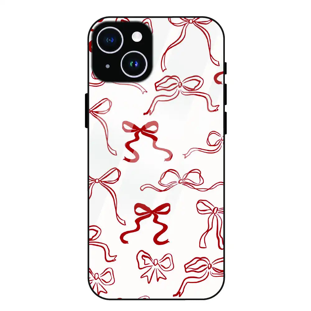 Cherry Bow Minimal - Glass Case For Apple iPhone 14 Plus