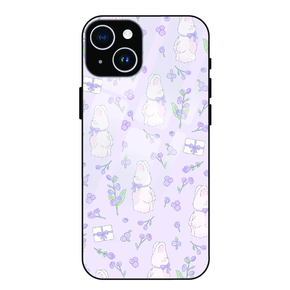 Lavender Bunny Gifts - Glass Case For Apple iPhone 14 Plus