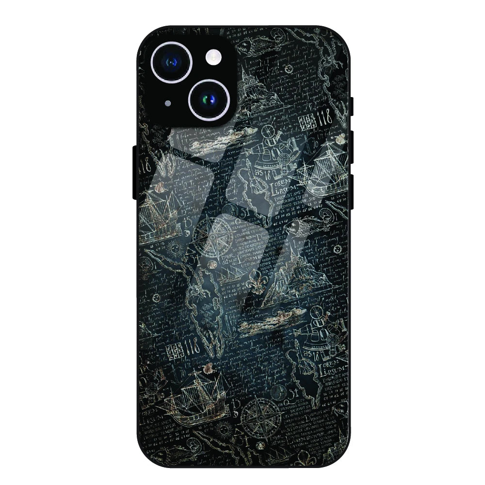 Vintage Explorer Map - Glass Case For Apple iPhone 14 Plus