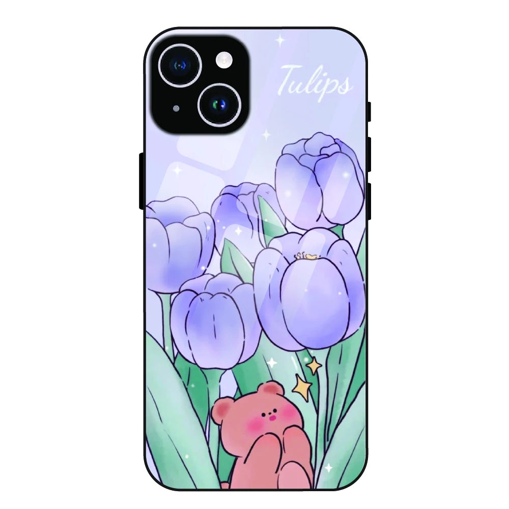 Tulip Bear Dreamscape - Glass Case For Apple iPhone 14 Plus