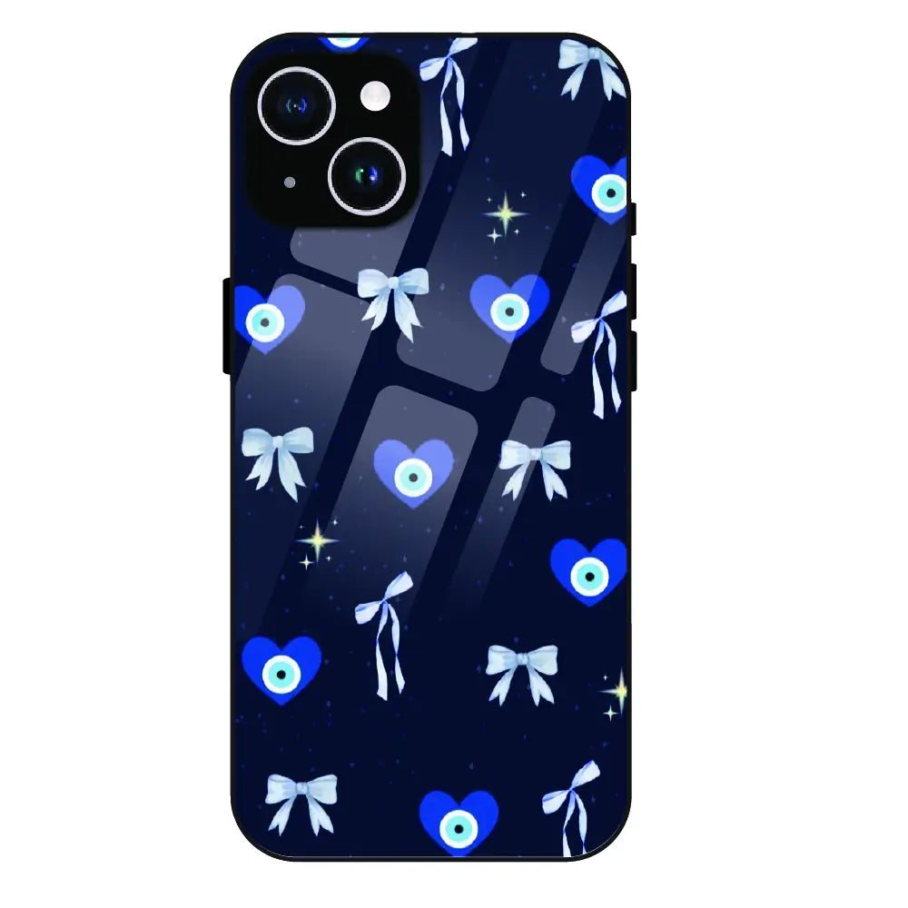 Evil Eye Bow Midnight - Glass Case For Apple iPhone 14 Plus