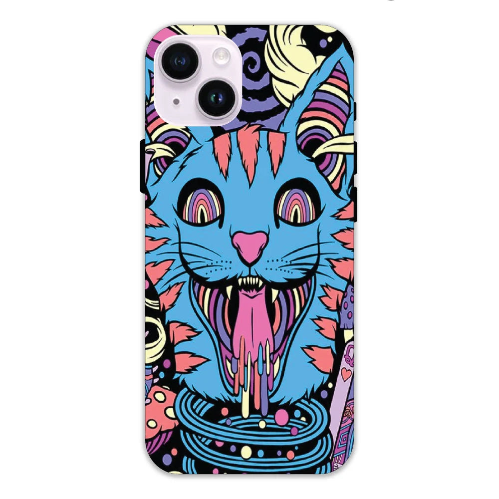 Cat Psychedelic Art Hard Case Apple IPhone 14 Plus Models