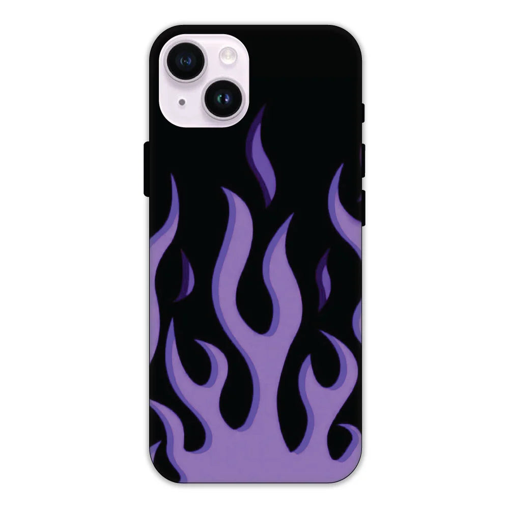 Purple Flames Hard Case Apple iPhone 14 Plus Models