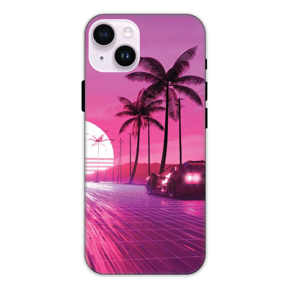 Retro Beach Synthwave Hard Case Apple iPhone 14 Plus Models