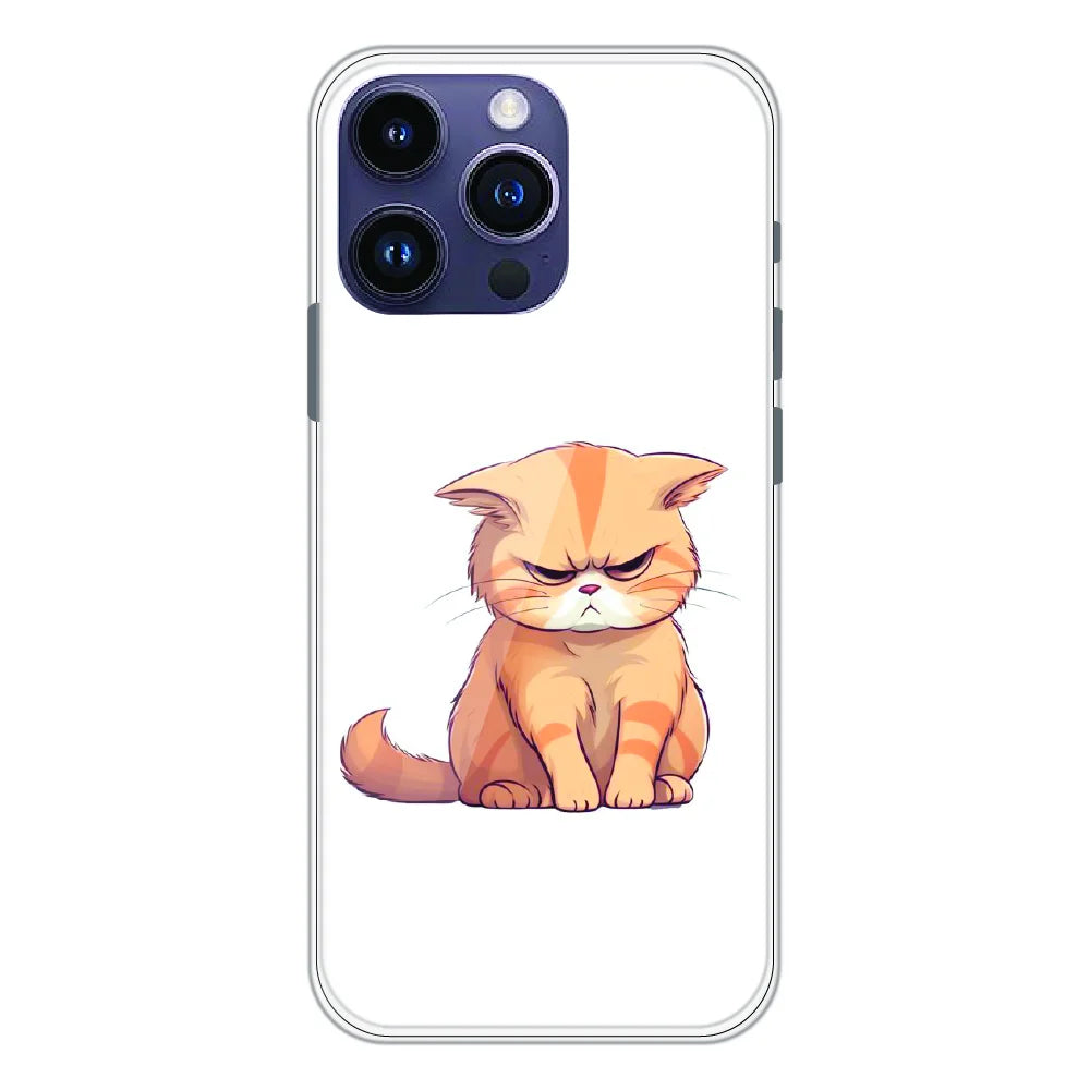 Grumpy Ginger Cat - Printed Silicone Case For Apple iPhone 14 Pro