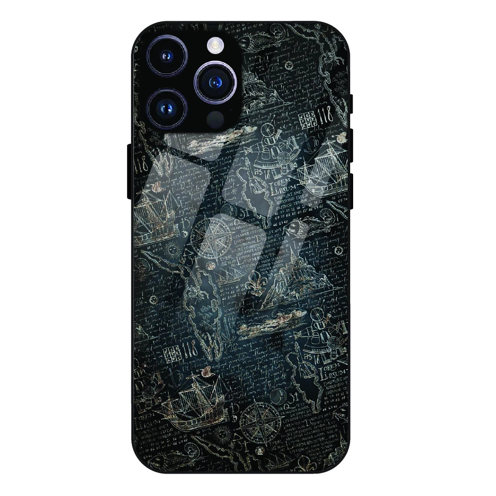 Vintage Explorer Map - Glass Case For Apple iPhone 14 Pro