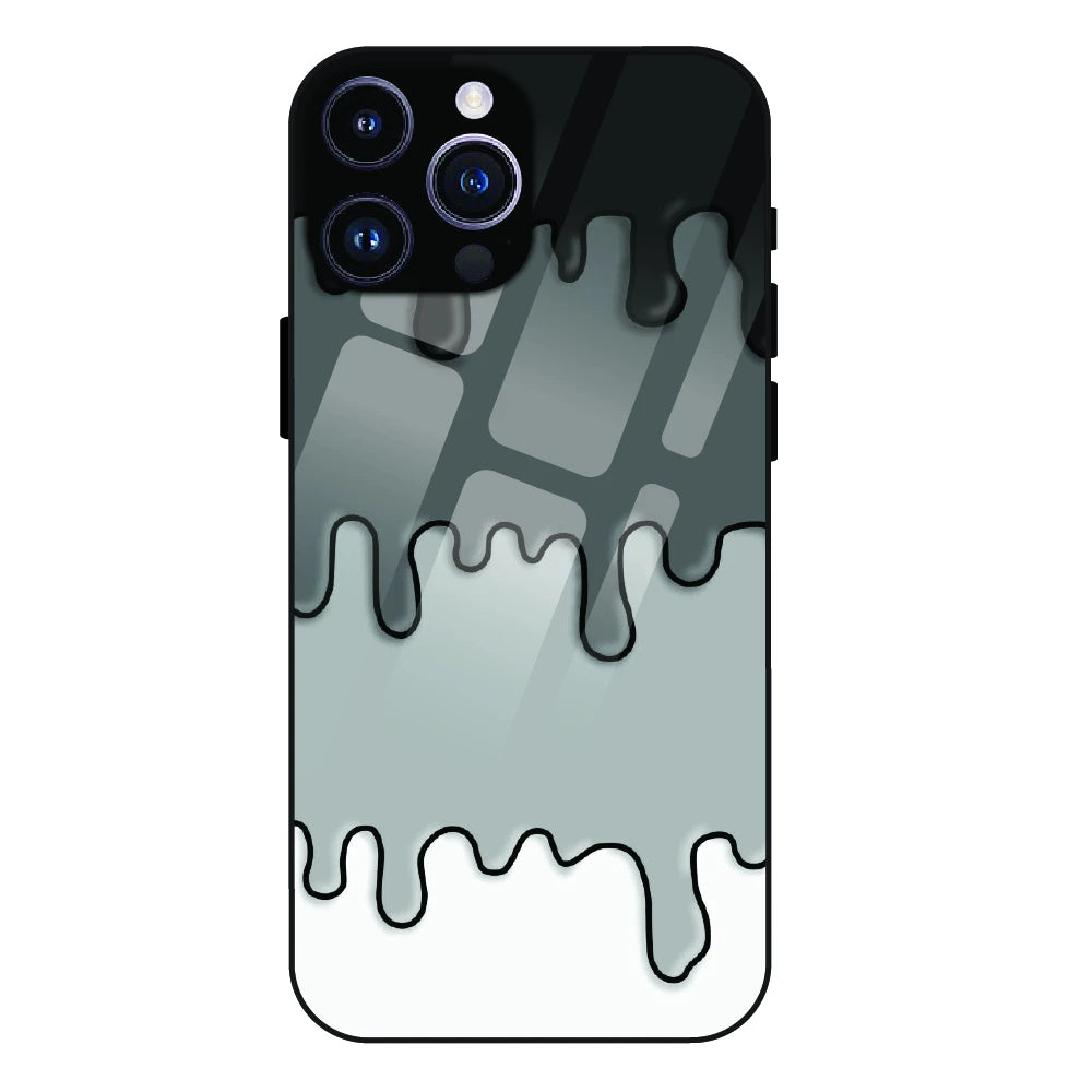 Smoky Drip Abstract - Glass Case For Apple iPhone 14 Pro