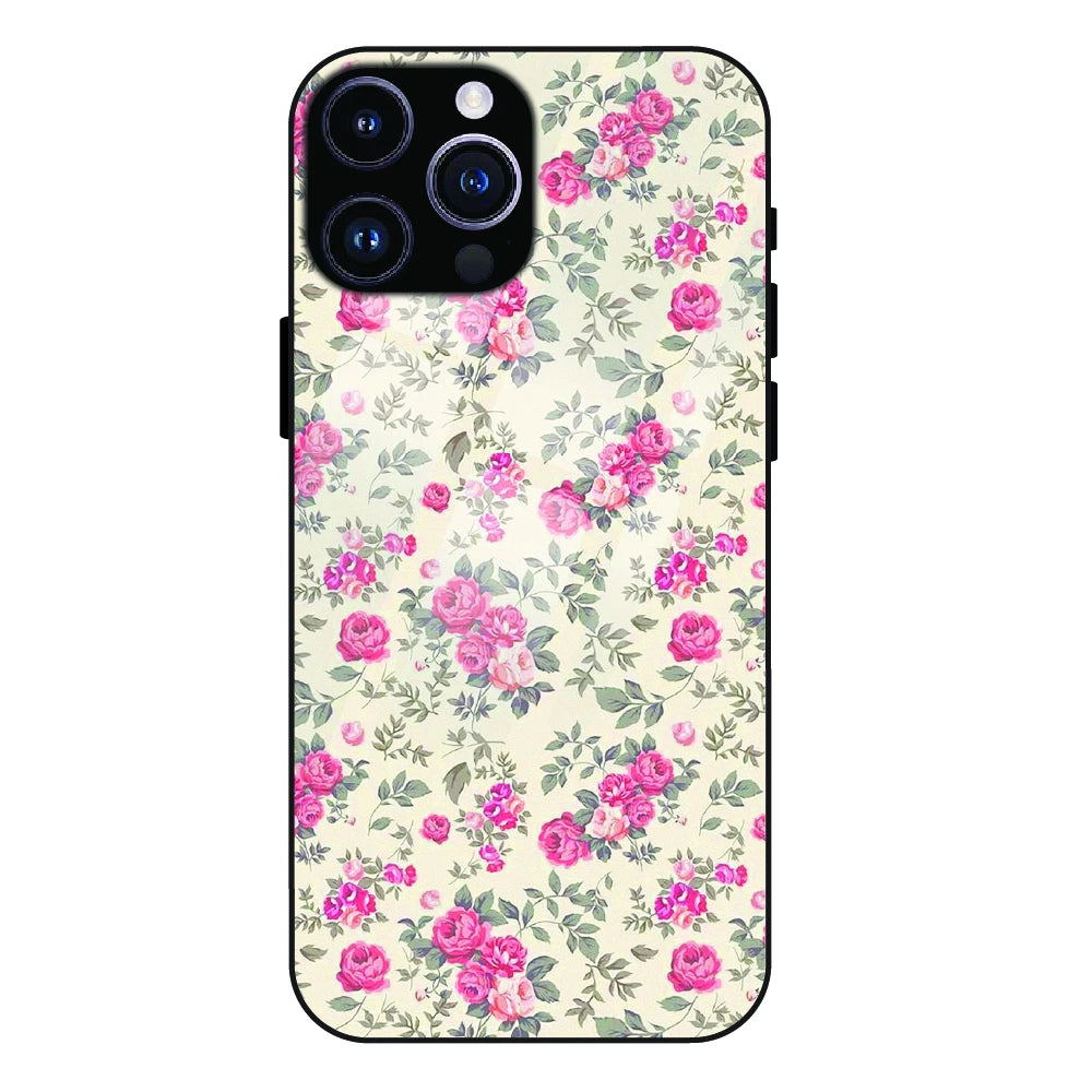 Vintage Rose Meadow - Glass Case For Apple iPhone 14 Pro