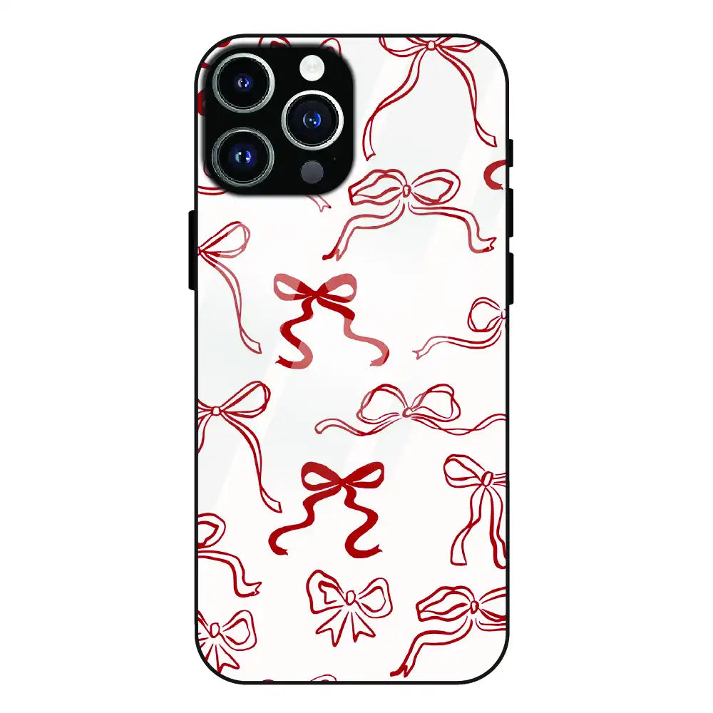 Cherry Bow Minimal - Glass Case For Apple iPhone 14 Pro Max