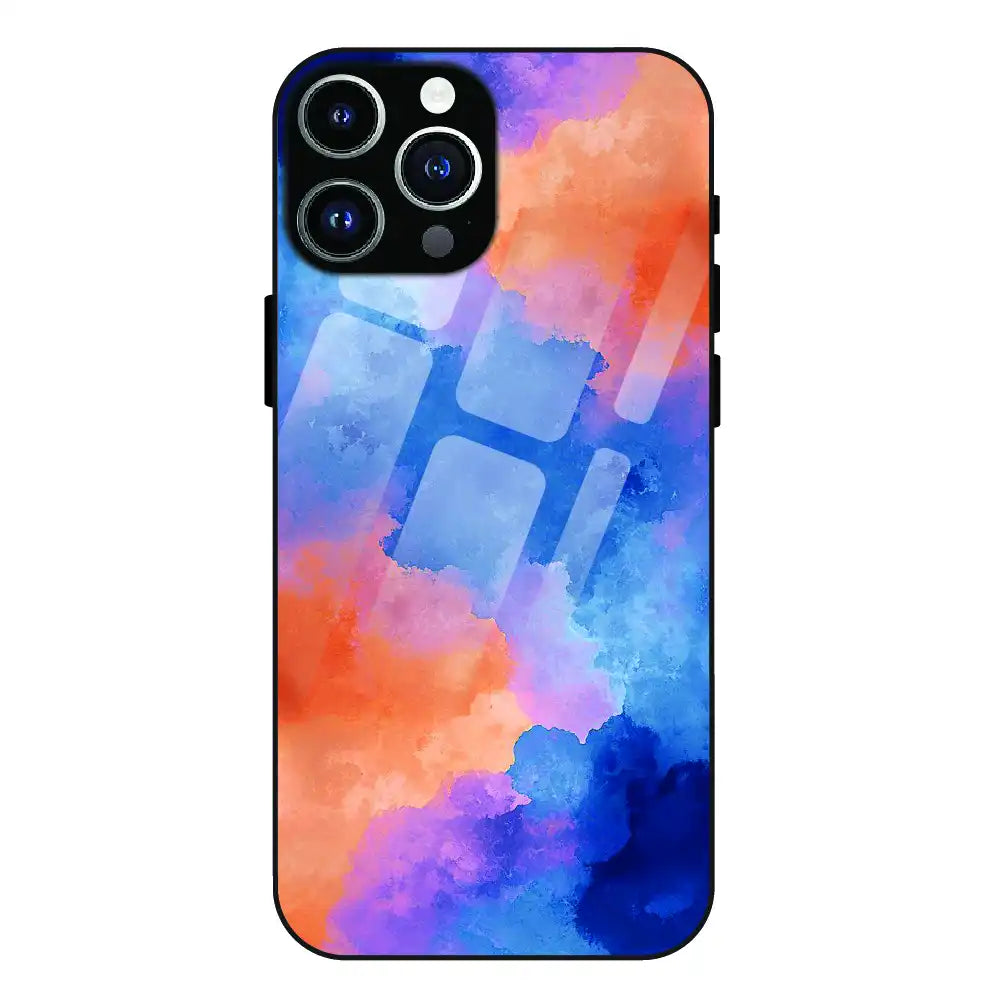 Abstract Pastel Cloud Geometry - Glass Case For Apple iPhone 14 Pro Max