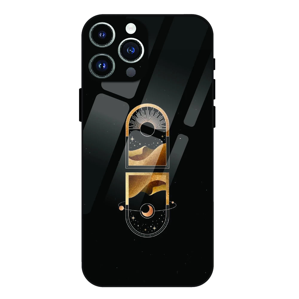 Golden Geometry - Glass Case For Apple iPhone 14 Pro Max