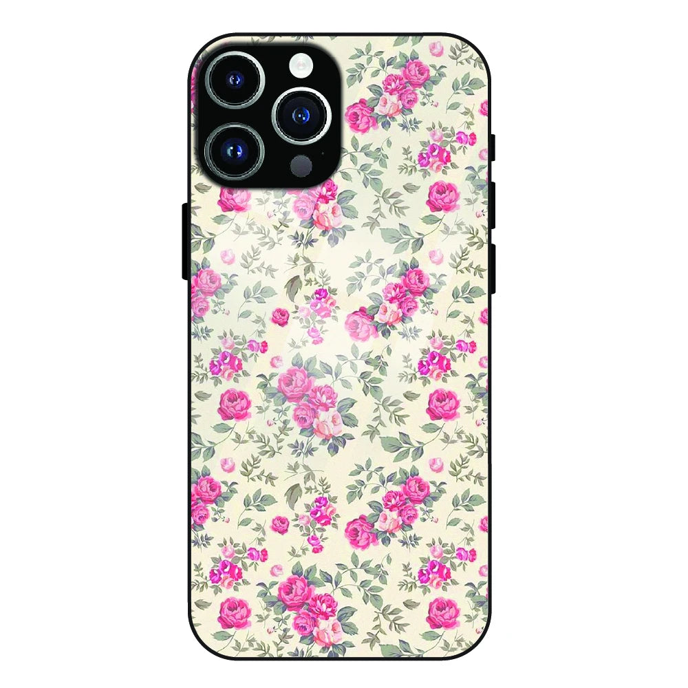 Vintage Rose Meadow - Glass Case For Apple iPhone 14 Pro Max