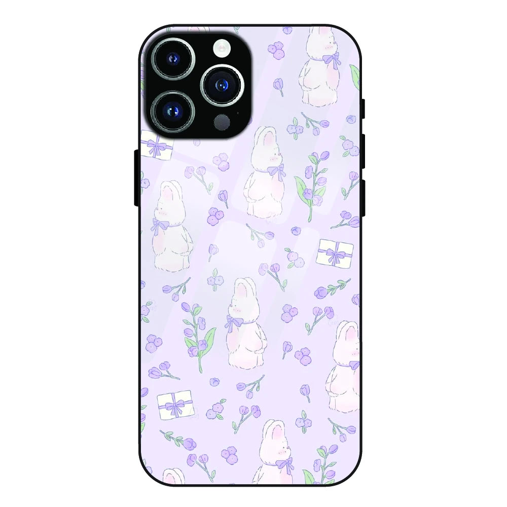 Lavender Bunny Gifts - Glass Case For Apple iPhone 14 Pro Max