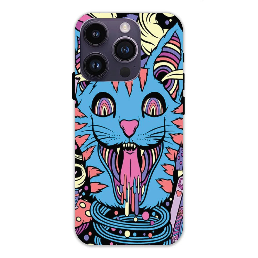 Cat Psychedelic Art Hard Case Apple IPhone 14 Pro Max Models