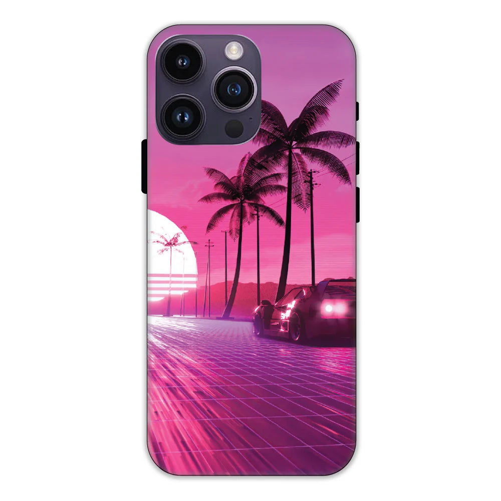 Retro Beach Synthwave Hard Case Apple iPhone 14 Pro Max Models