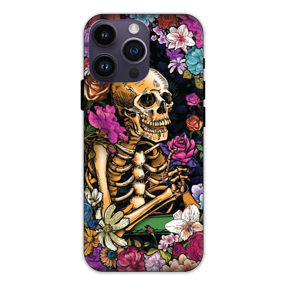 Skeleton & Flowers Hard Case Apple iPhone 14 Pro Max Models