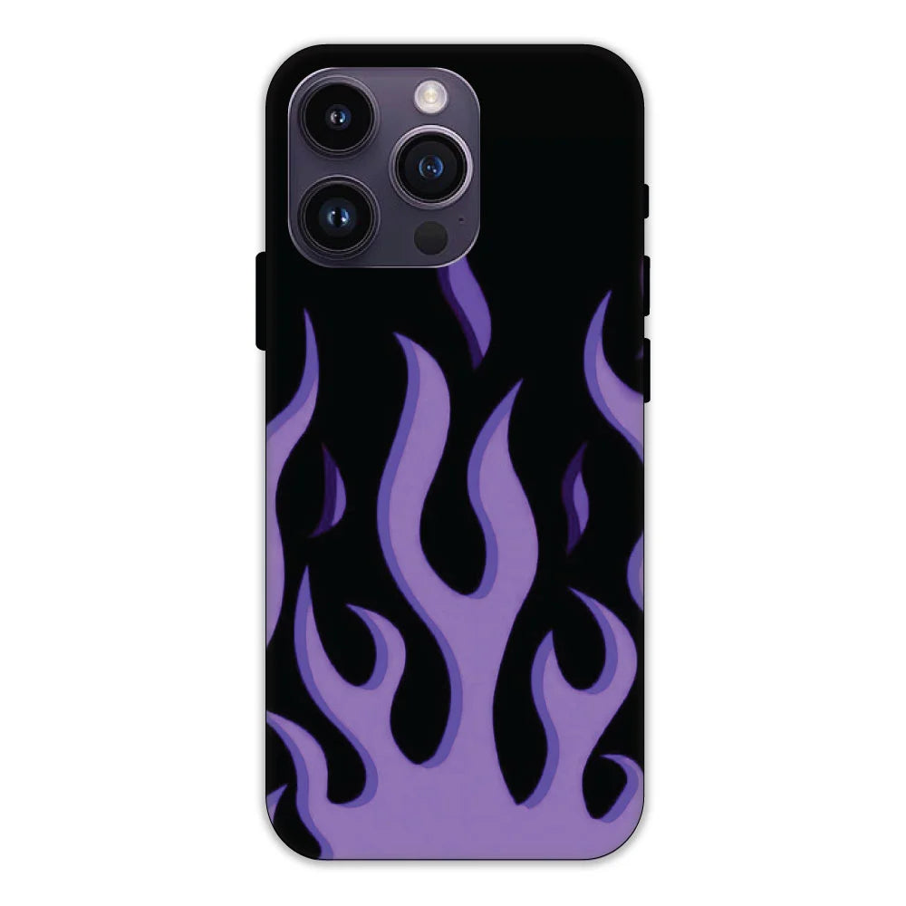 Purple Flames Hard Case Apple iPhone 14 Pro Max Models