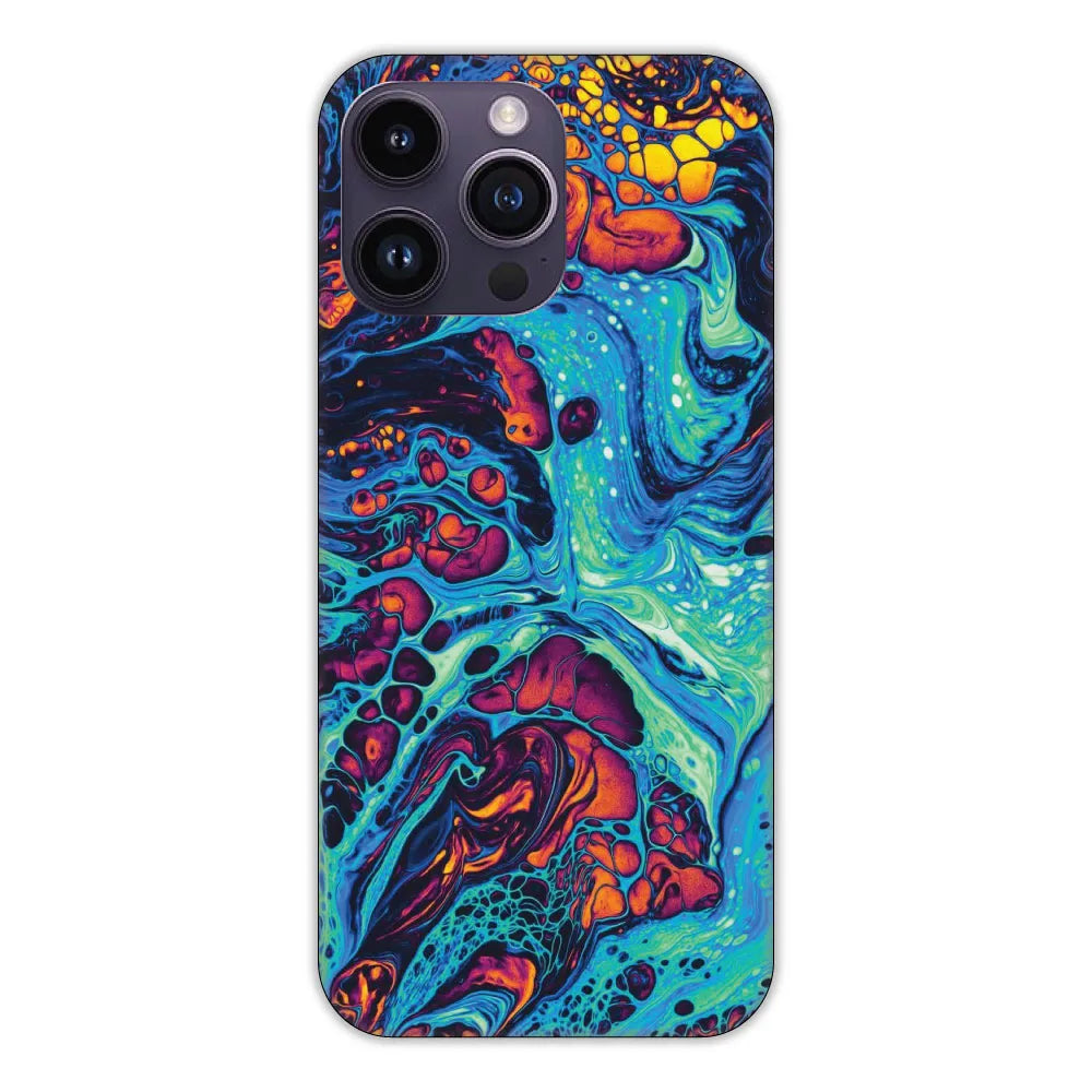 Blue and Orange Swirl Hard Case Apple iPhone 14 Pro Max Models