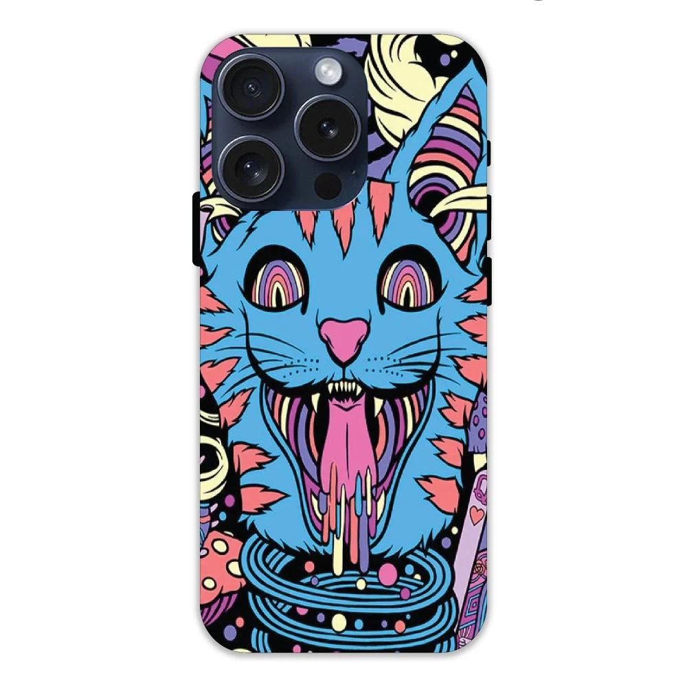 Cat Psychedelic Art Hard Case Apple IPhone 14 Pro Models