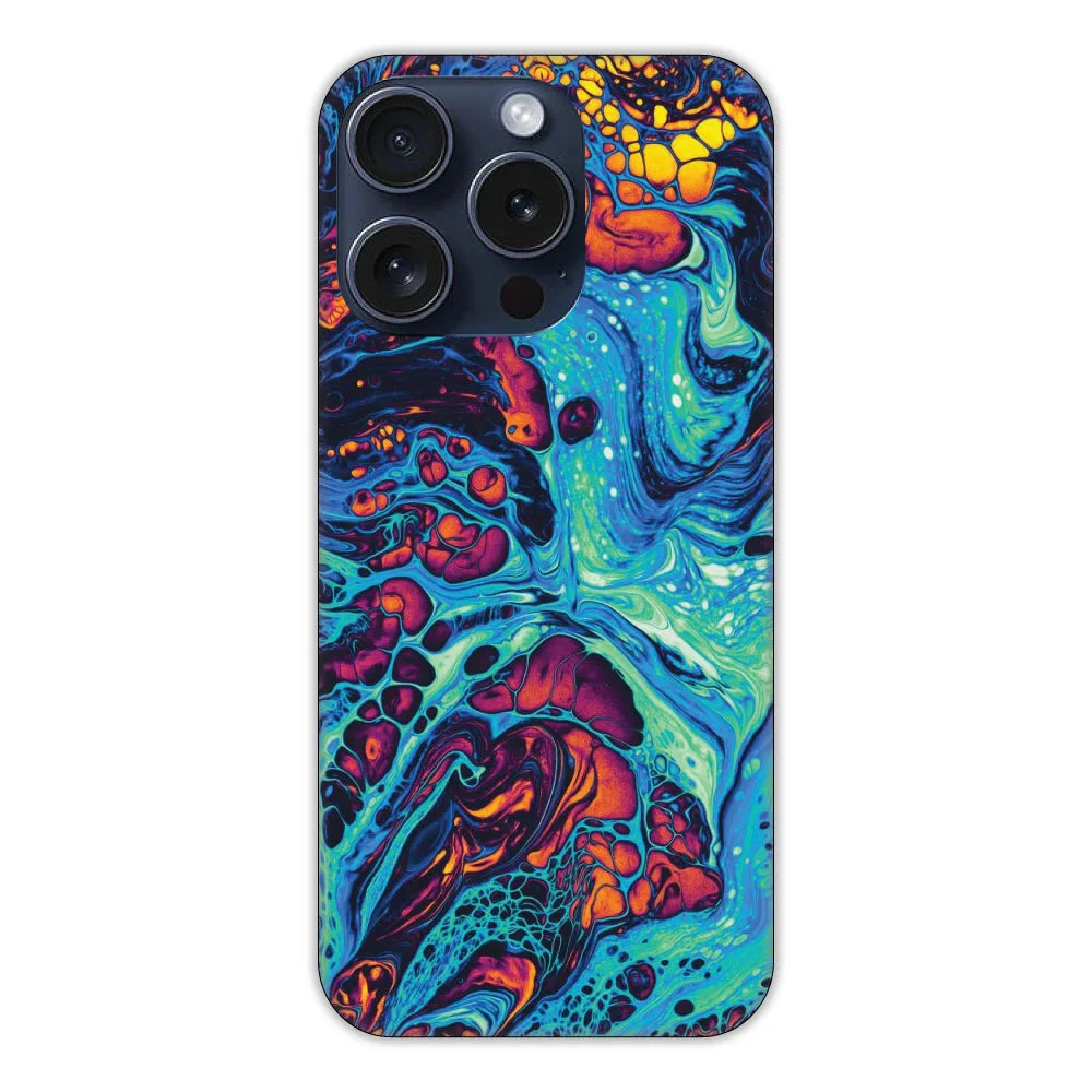 Blue and Orange Swirl Hard Case Apple iPhone 14 Pro Models