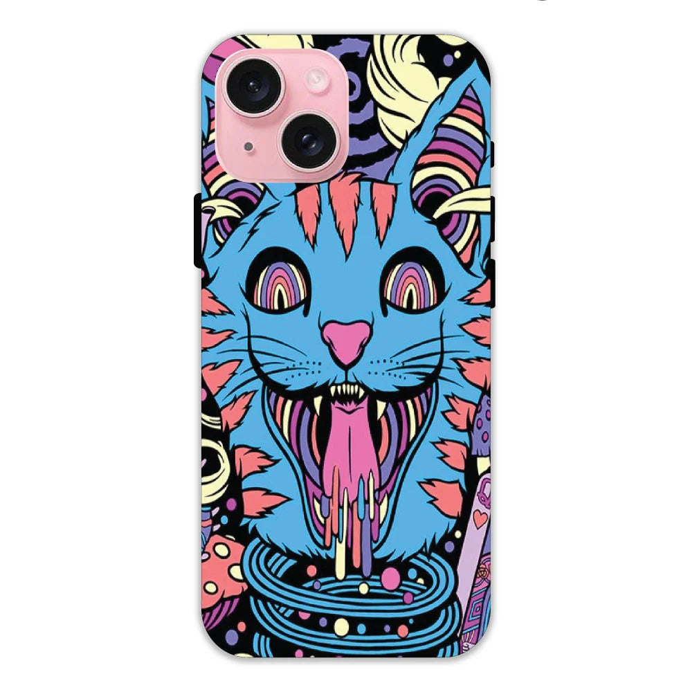 Cat Psychedelic Art Hard Case Apple IPhone 14 Models