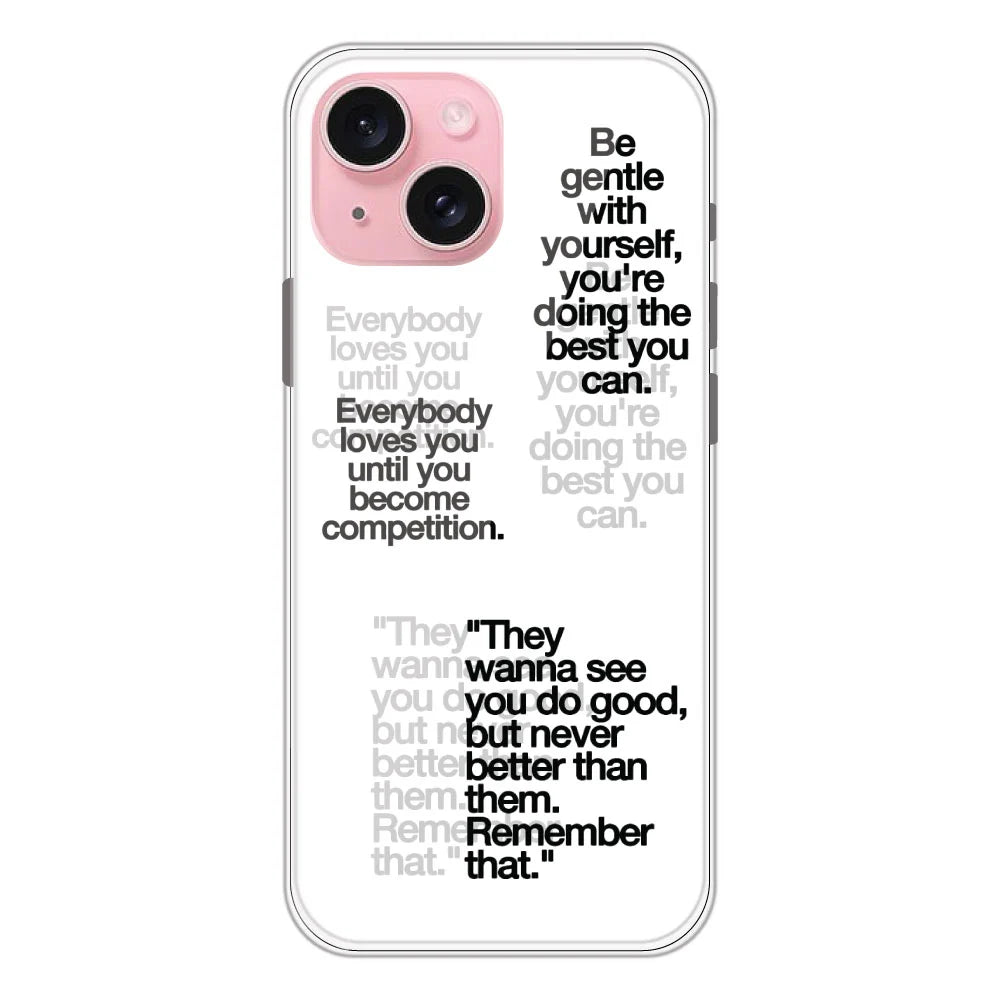 Motivational Quotes - Clear Printed Silicone Case For Apple iPhone Models- Apple iPhone 14