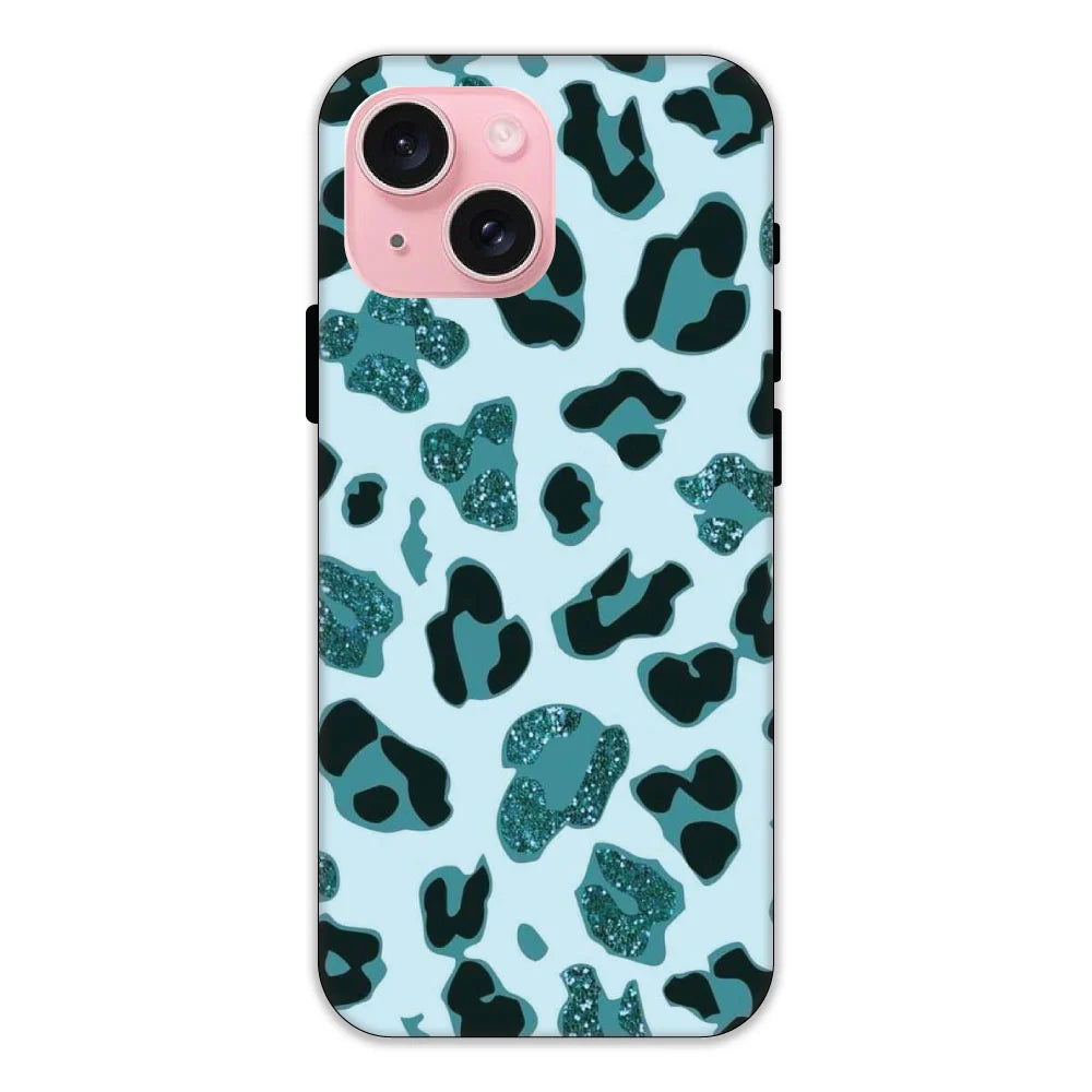 Blue Leopard Glitter Print Hard Case Apple IPhone 14 Models