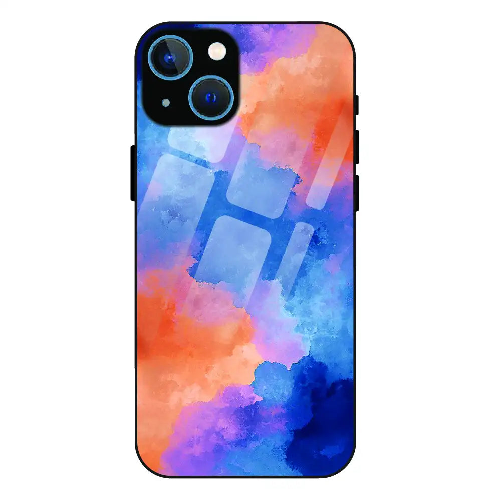 Abstract Pastel Cloud Geometry - Glass Case For Apple iPhone 15