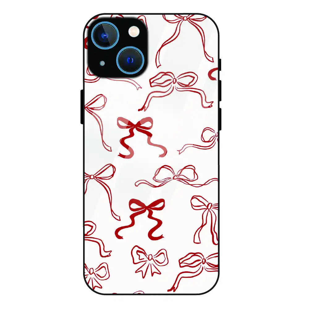 Cherry Bow Minimal - Glass Case For Apple iPhone 15