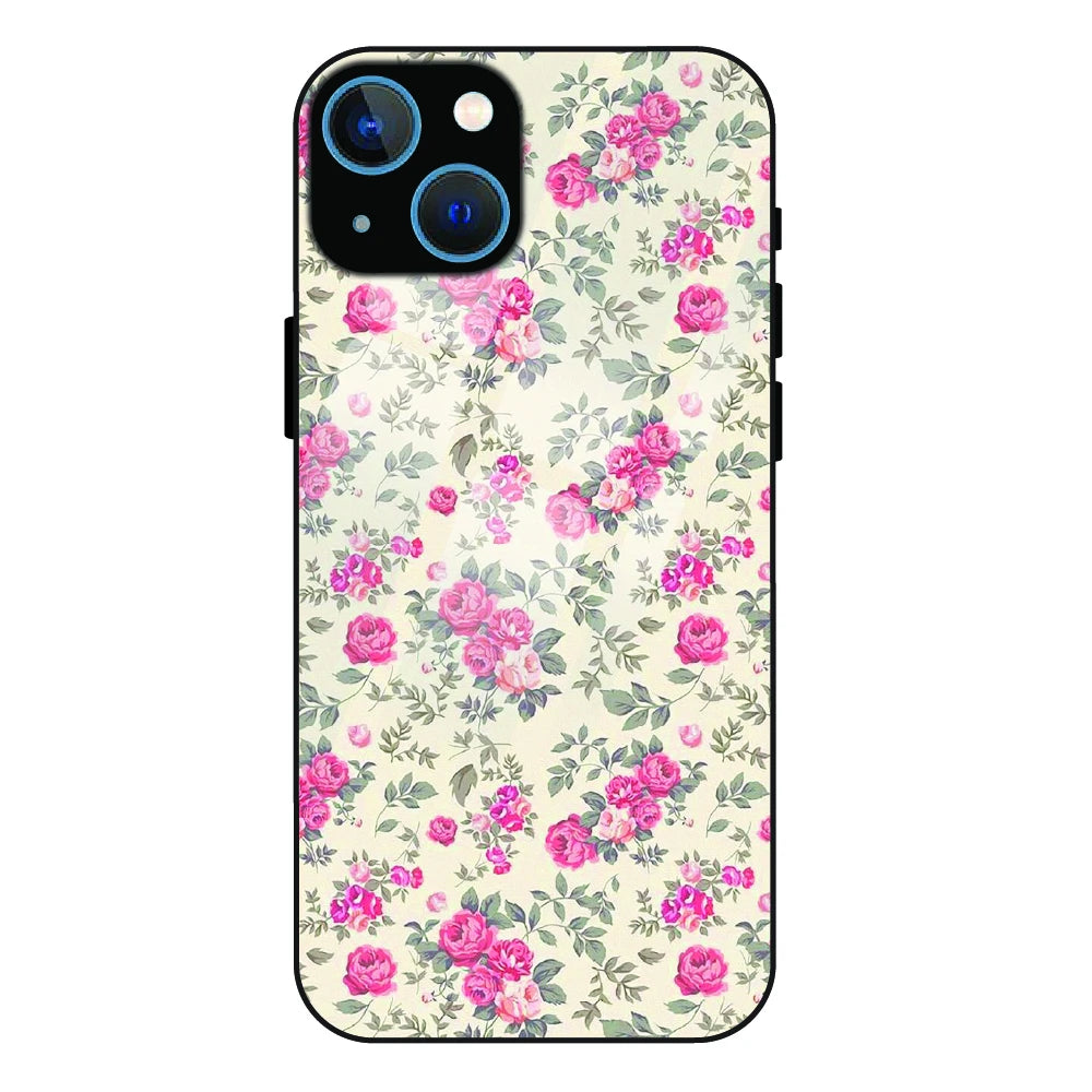 Vintage Rose Meadow - Glass Case For Apple iPhone 15