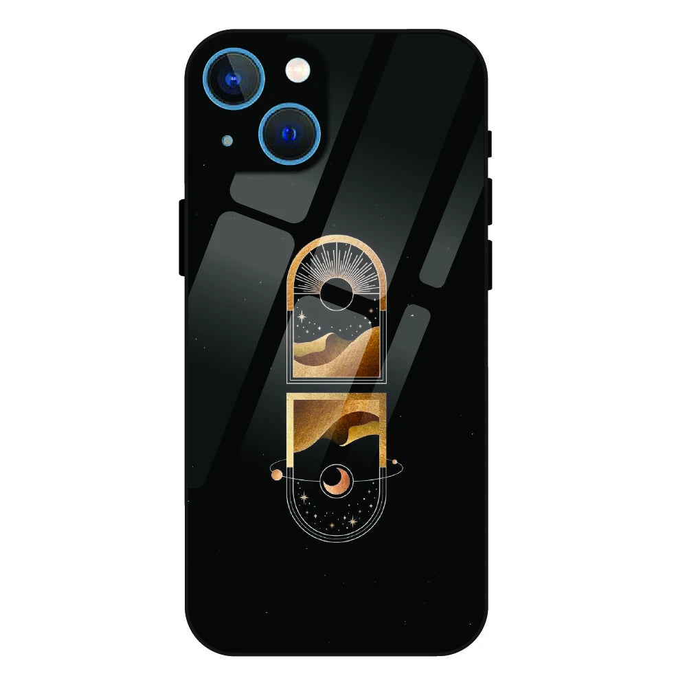Golden Geometry - Glass Case For Apple iPhone 15