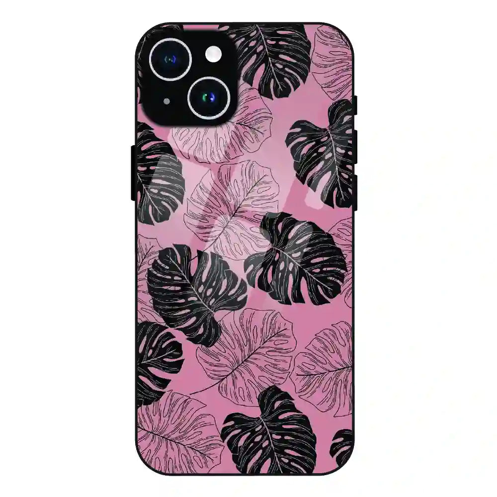 Tropical Monstera Leaf Pattern - Glass Case For Apple iPhone 15 Plus