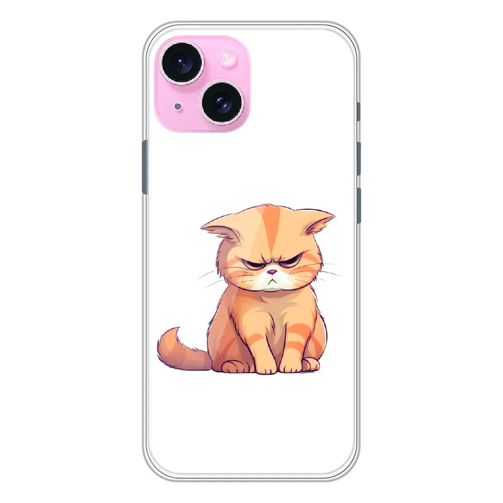 Grumpy Ginger Cat - Printed Silicone Case For Apple iPhone 15 Plus