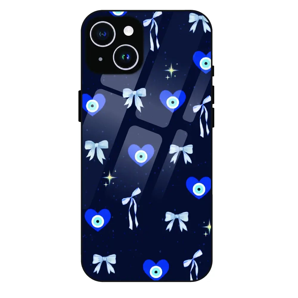 Evil Eye Bow Midnight - Glass Case For Apple iPhone 15 Plus