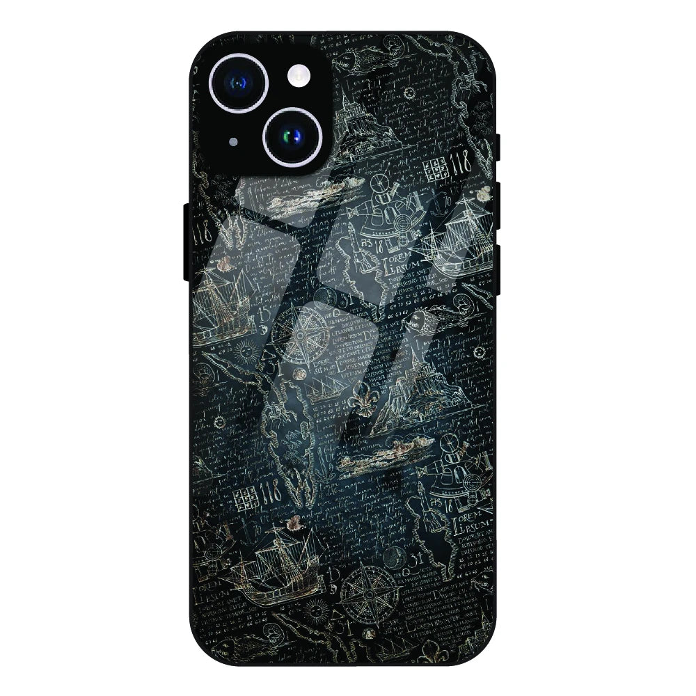 Vintage Explorer Map - Glass Case For Apple iPhone 15 Plus
