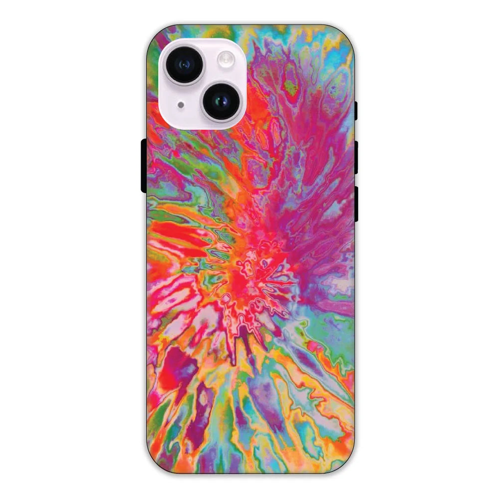 Orange Splash Tie Dye Hard Case Apple iPhone 15 Plus Models