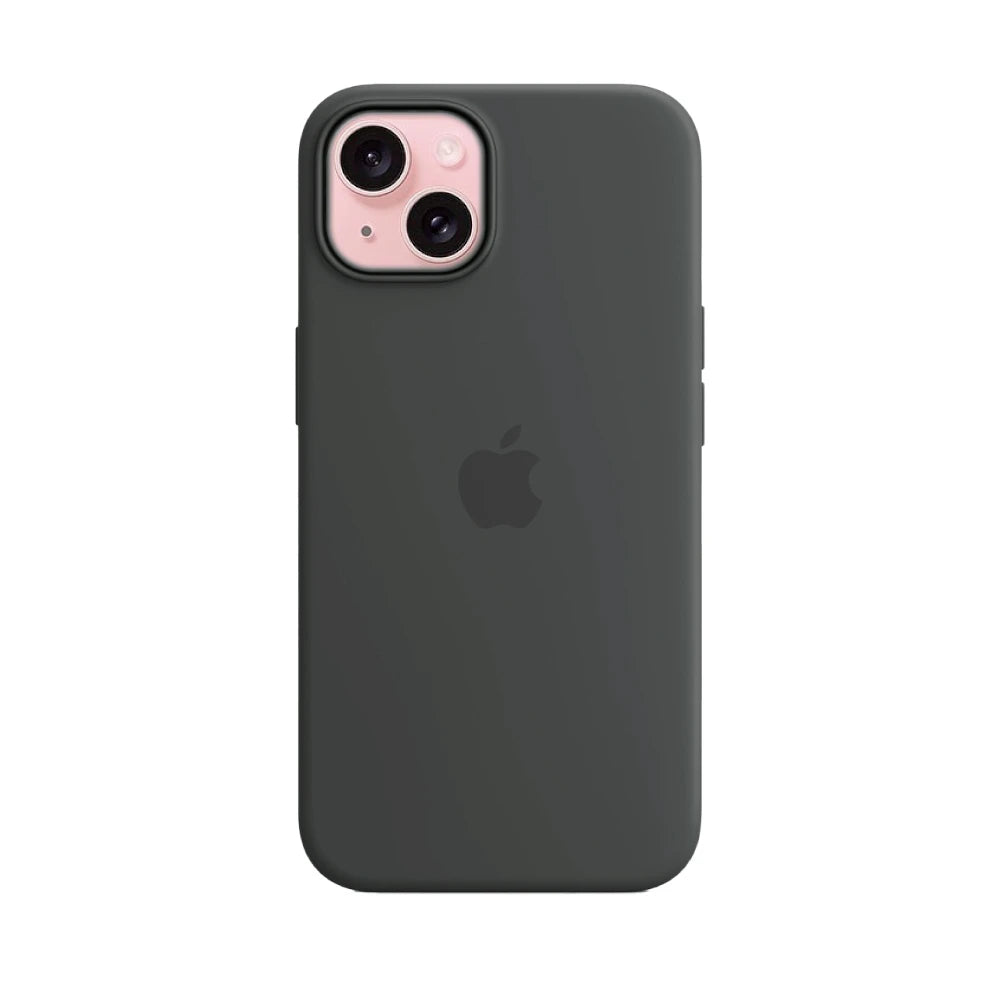Black Liquid Silicone Case For Apple iPhone 15 Plus