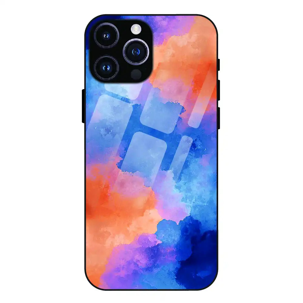 Abstract Pastel Cloud Geometry - Glass Case For Apple iPhone 15 Pro
