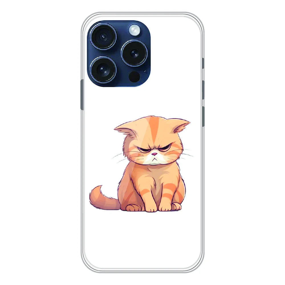 Grumpy Ginger Cat - Printed Silicone Case For Apple iPhone 15 Pro