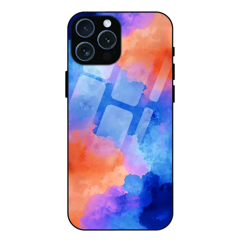Abstract Pastel Cloud Geometry - Glass Case For Apple iPhone 15 Pro Max