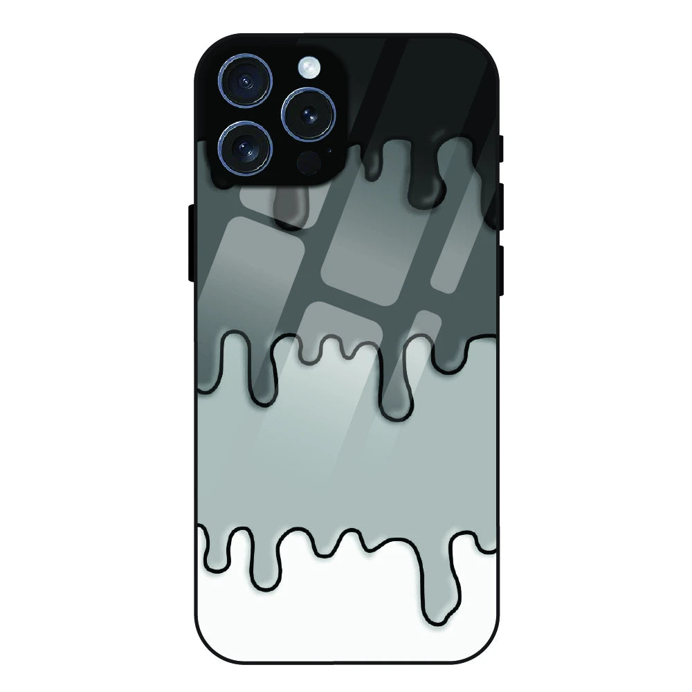 Smoky Drip Abstract - Glass Case For Apple iPhone 15 Pro Max