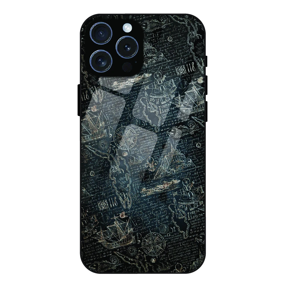 Vintage Explorer Map - Glass Case For Apple iPhone 15 Pro Max