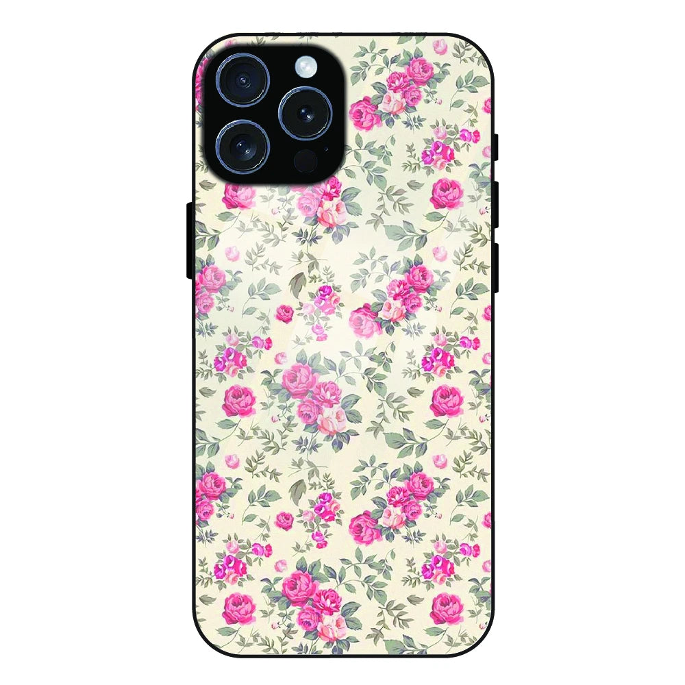 Vintage Rose Meadow - Glass Case For Apple iPhone 15 Pro Max