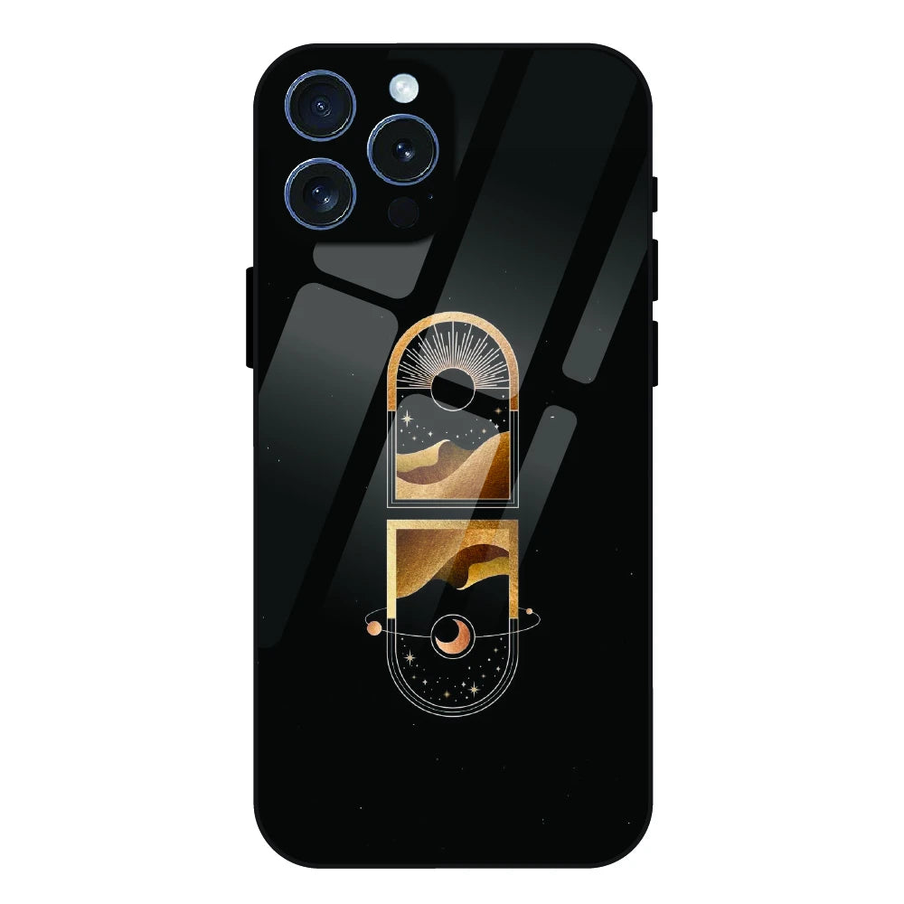 Golden Geometry - Glass Case For Apple iPhone 15 Pro Max