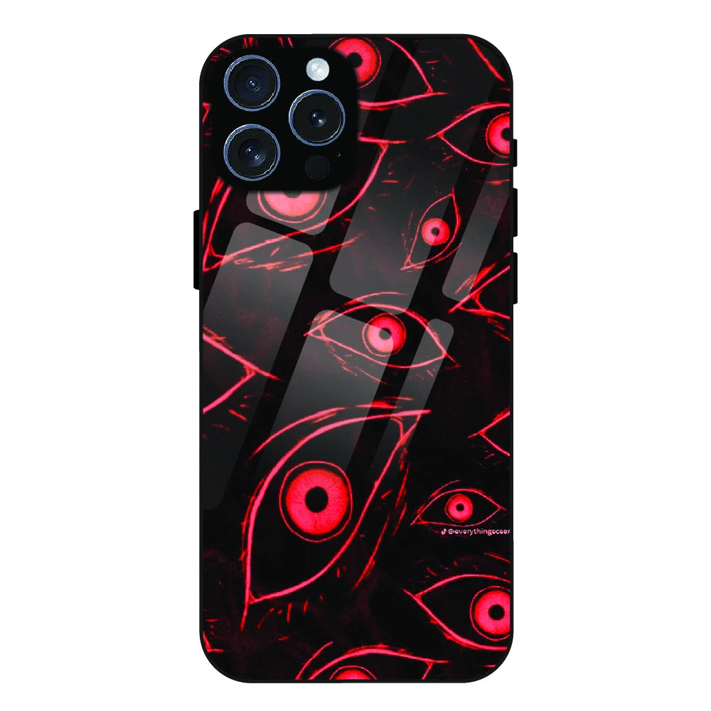 Crimson Eyes Chaos - Glass Case For Apple iPhone 15 Pro Max