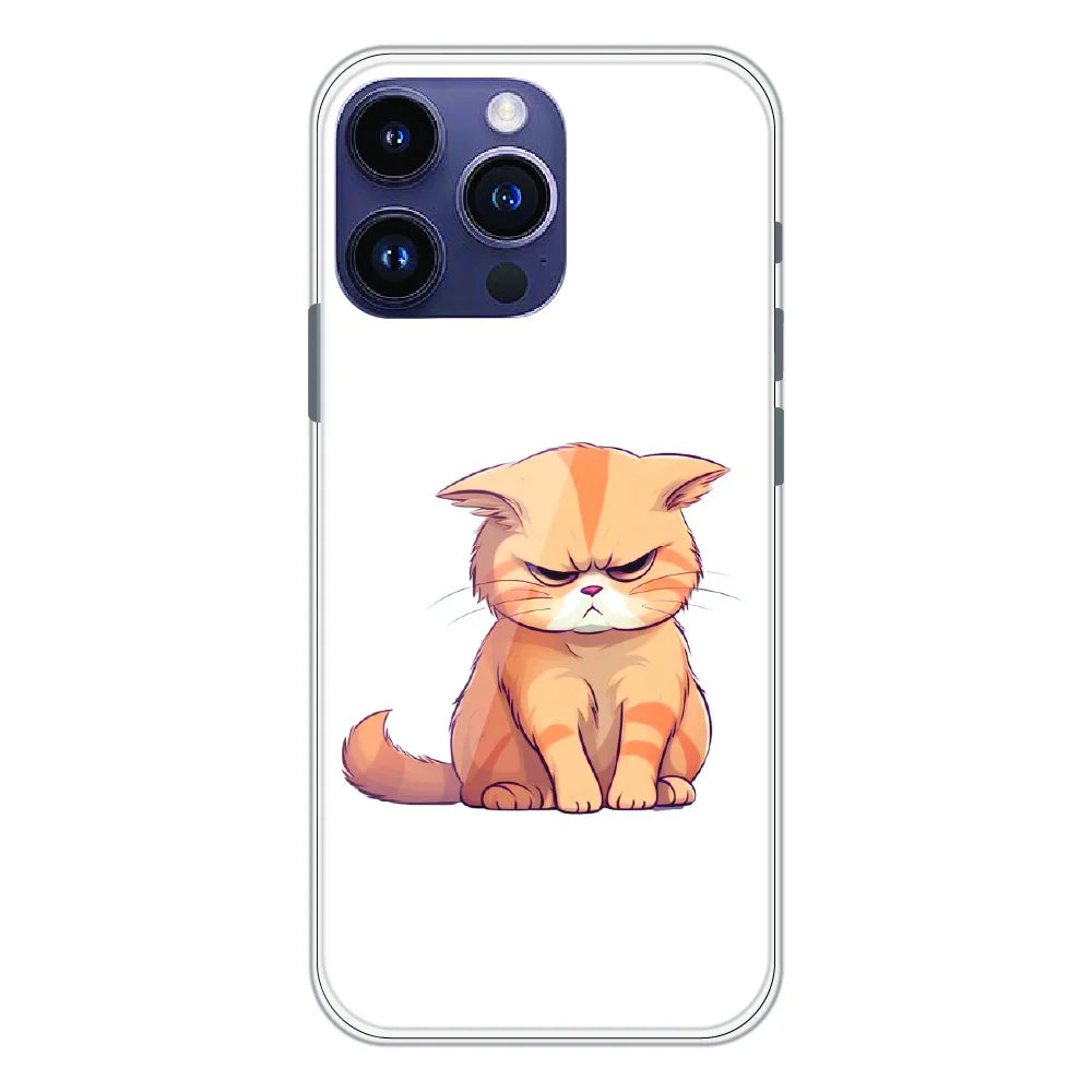 Grumpy Ginger Cat - Printed Silicone Case For Apple iPhone 15 Pro Max