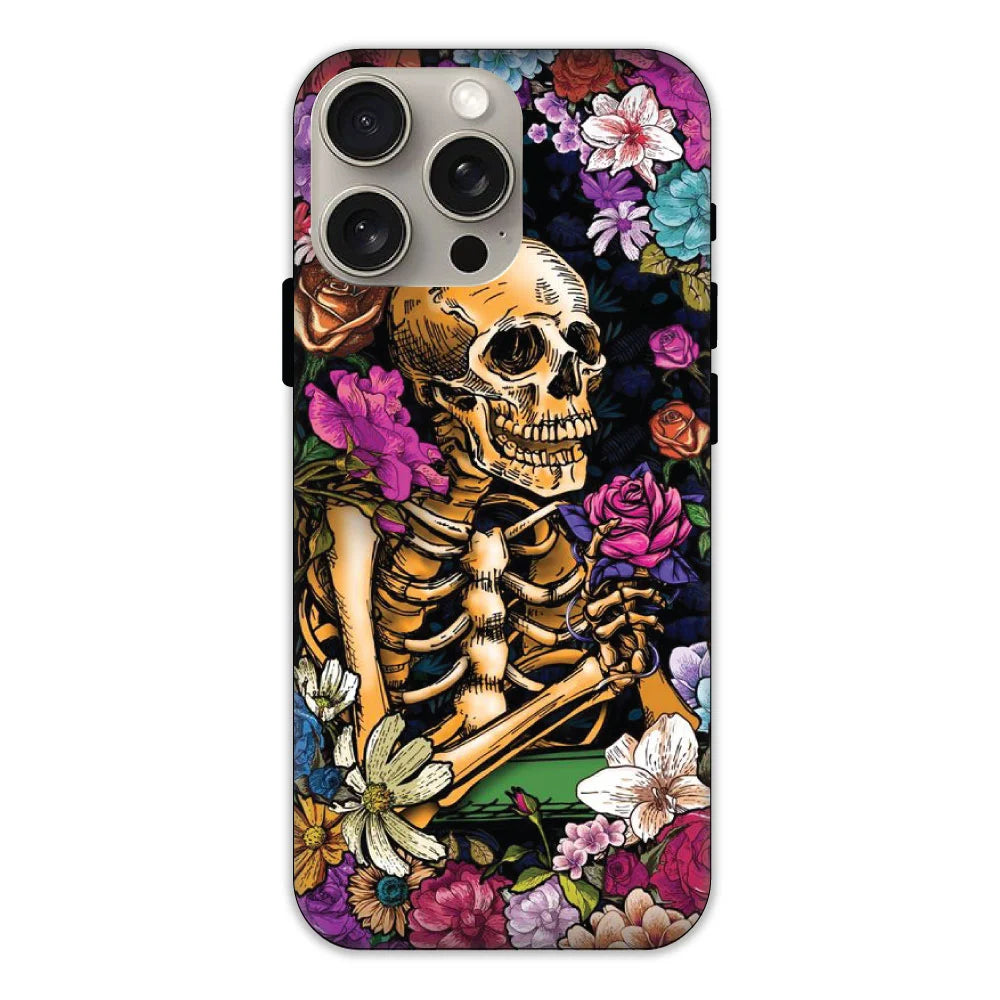 Skeleton & Flowers Hard Case Apple iPhone 15 Pro Max Models